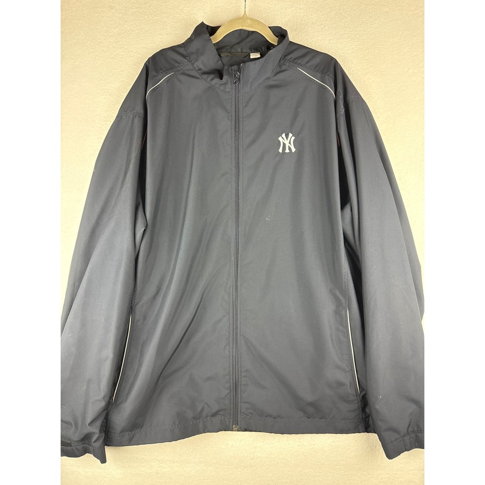Cutter & Buck Mens New York Yankees CB WeatherTec Windbreaker Jacket Navy 3XT